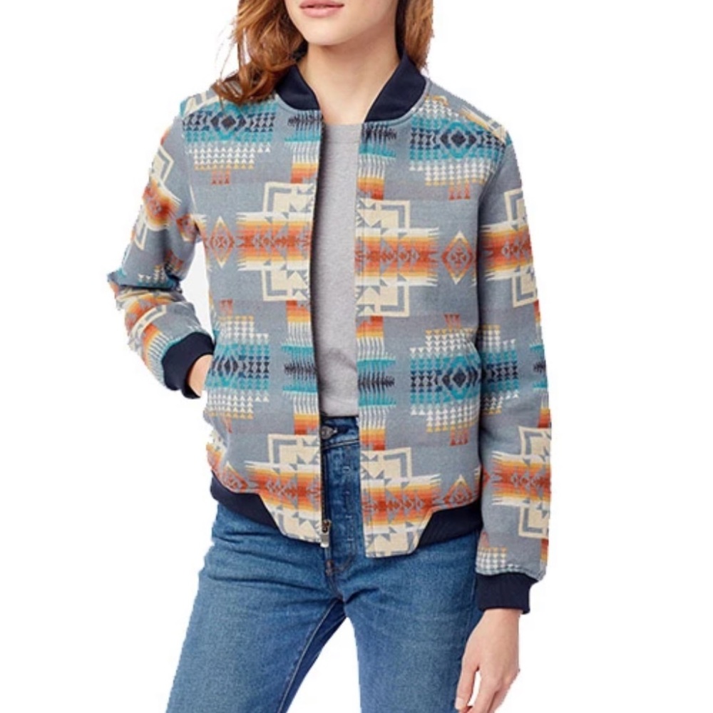 Pendleton Slate Chief Joseph Bomber Jacket Cropped